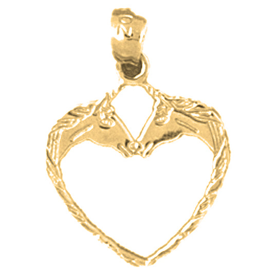 14K or 18K Gold Horse Heart Pendant