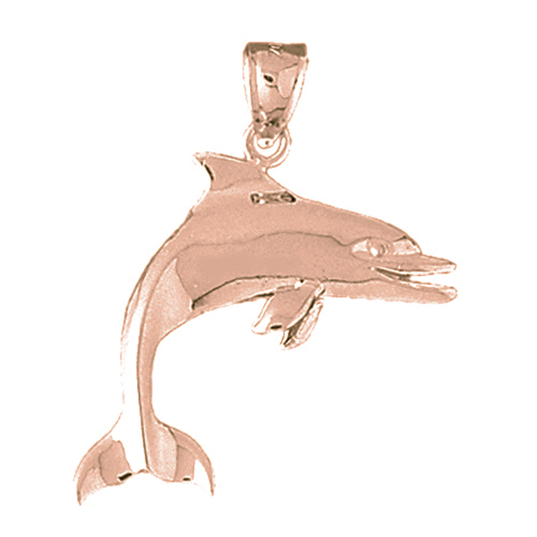 10K, 14K or 18K Gold Dolphin Pendant