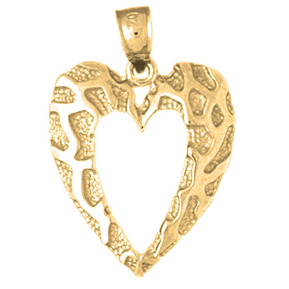 10K, 14K or 18K Gold Heart Pendant