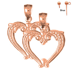 14K or 18K Gold Dolphin Heart Earrings