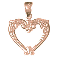 14K or 18K Gold Dolphin Heart Pendant