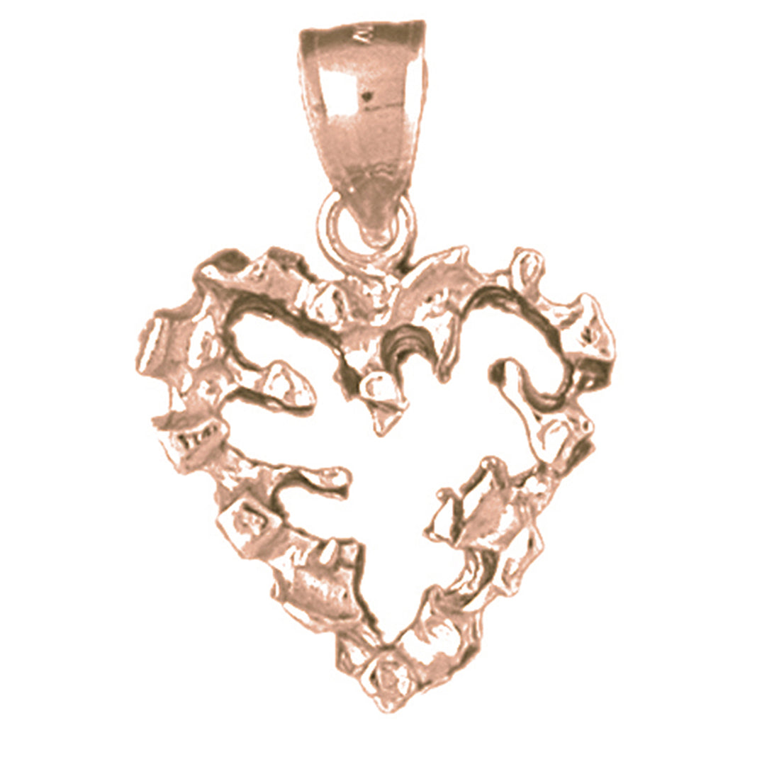 10K, 14K or 18K Gold Nugget Heart Pendant