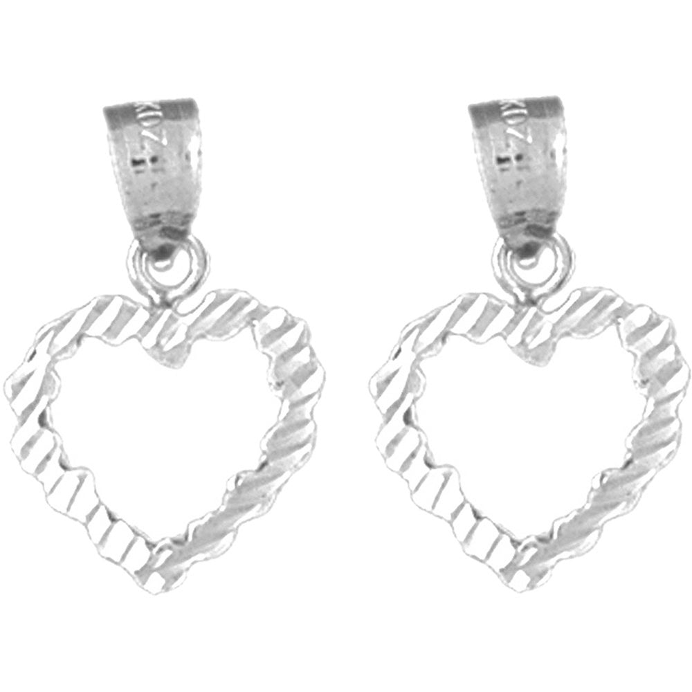 Sterling Silver 19mm Nugget Heart Earrings