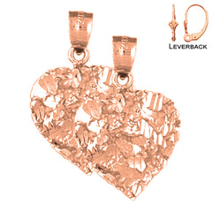 14K or 18K Gold Nugget Heart Earrings