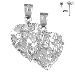 14K or 18K Gold Nugget Heart Earrings