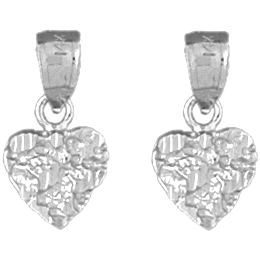 14K or 18K Gold 16mm Nugget Heart Earrings