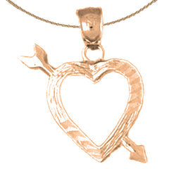 14K or 18K Gold Heart And Arrow Pendant