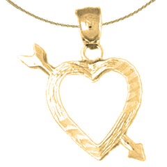 14K or 18K Gold Heart And Arrow Pendant