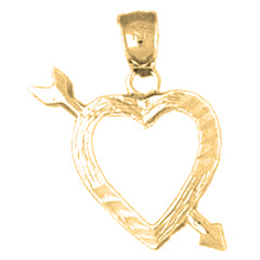 14K or 18K Gold Heart And Arrow Pendant