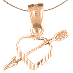 14K or 18K Gold Heart And Arrow Pendant