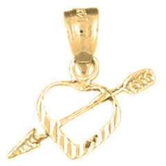 14K or 18K Gold Heart And Arrow Pendant