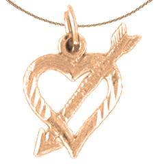 14K or 18K Gold Heart And Arrow Pendant