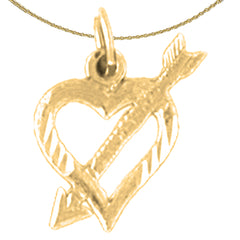 14K or 18K Gold Heart And Arrow Pendant