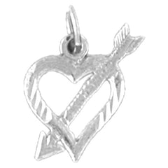 14K or 18K Gold Heart And Arrow Pendant