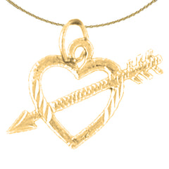 14K or 18K Gold Heart And Arrow Pendant