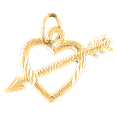 14K or 18K Gold Heart And Arrow Pendant