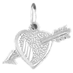 14K or 18K Gold Heart With Arrow Pendant