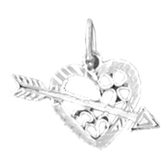 14K or 18K Gold Heart With Arrow Pendant