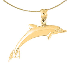 Colgante de delfín de oro de 10K, 14K o 18K