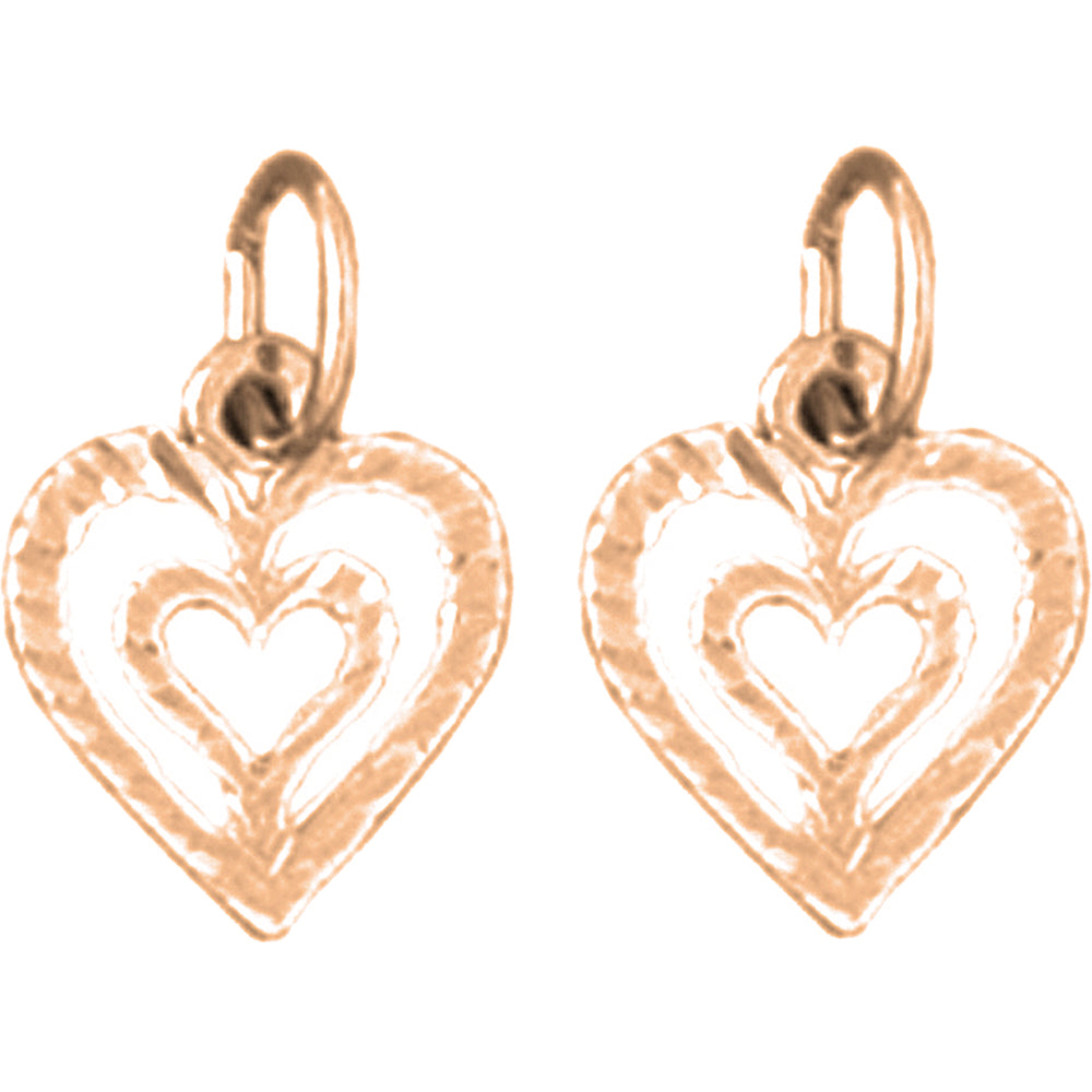 14K or 18K Gold 14mm Heart Earrings