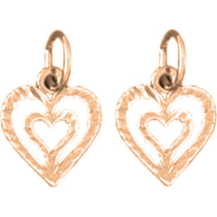 14K or 18K Gold 14mm Heart Earrings