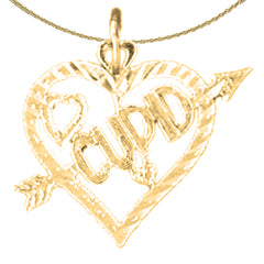 14K or 18K Gold Cupid Heart Pendant