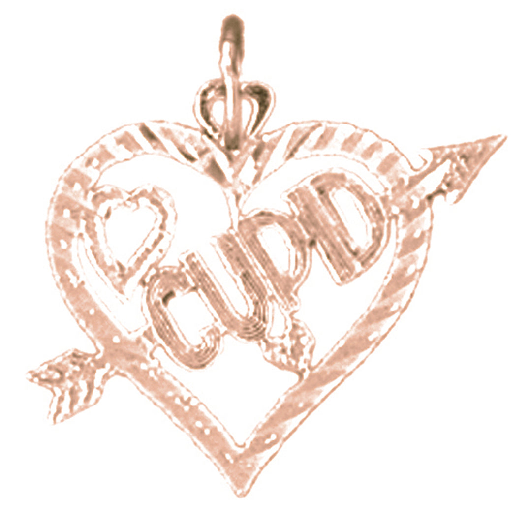 14K or 18K Gold Cupid Heart Pendant