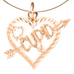 14K or 18K Gold Cupid Heart Pendant