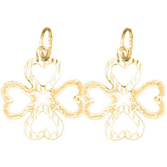 Yellow Gold-plated Silver 19mm Valentine Heart Earrings
