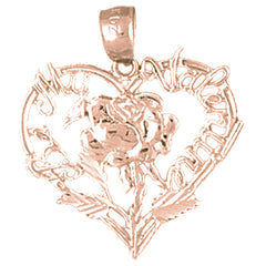 14K or 18K Gold Valentine Heart With Cupid Pendant
