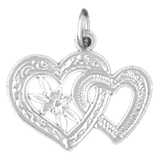 14K or 18K Gold Two Hearts Pendant