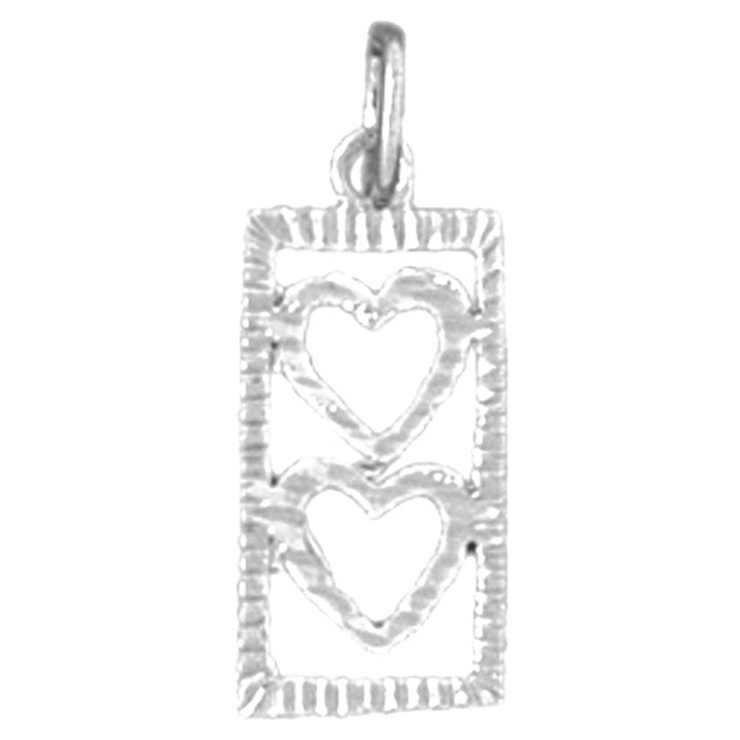 14K or 18K Gold Heart With Ladder Pendant