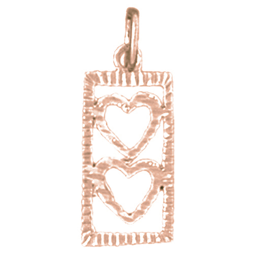 14K or 18K Gold Heart With Ladder Pendant