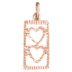 14K or 18K Gold Heart With Ladder Pendant