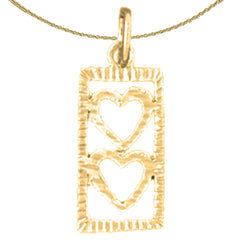 14K or 18K Gold Heart With Ladder Pendant