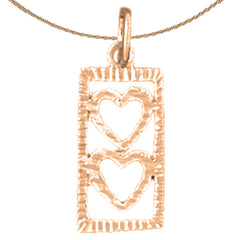 14K or 18K Gold Heart With Ladder Pendant