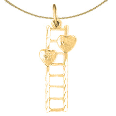 14K or 18K Gold Floating Heart Pendant