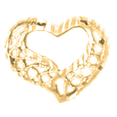Schwebender Herzanhänger aus 14 Karat oder 18 Karat Gold