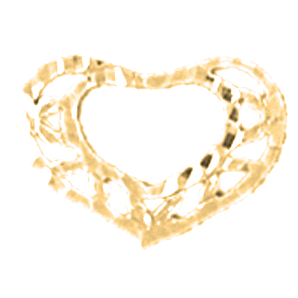 14K or 18K Gold Floating Heart Pendant