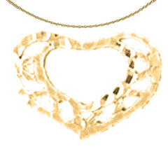 14K or 18K Gold Floating Heart Pendant