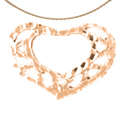 14K or 18K Gold Floating Heart Pendant