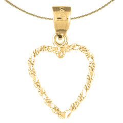 14K or 18K Gold Floating Heart Pendant