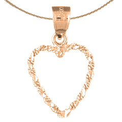 14K or 18K Gold Floating Heart Pendant