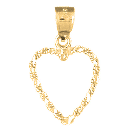 14K or 18K Gold Floating Heart Pendant