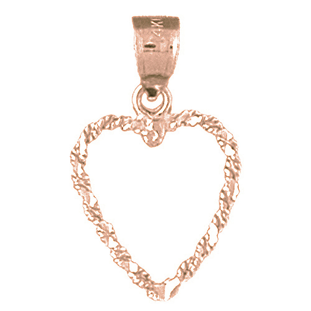 14K or 18K Gold Floating Heart Pendant