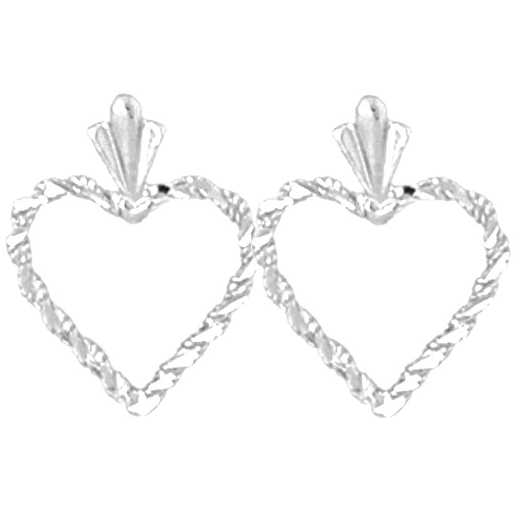 Sterling Silver 16mm Floating Heart Earrings