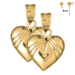 14K or 18K Gold Heart Earrings