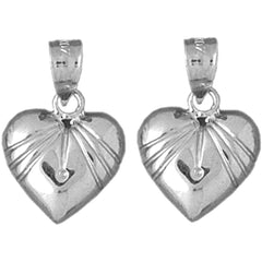 Sterling Silver 20mm Heart Earrings