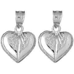 Sterling Silver 20mm Heart Earrings