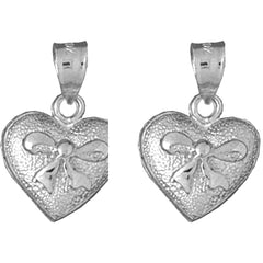 Sterling Silver 20mm Heart Earrings